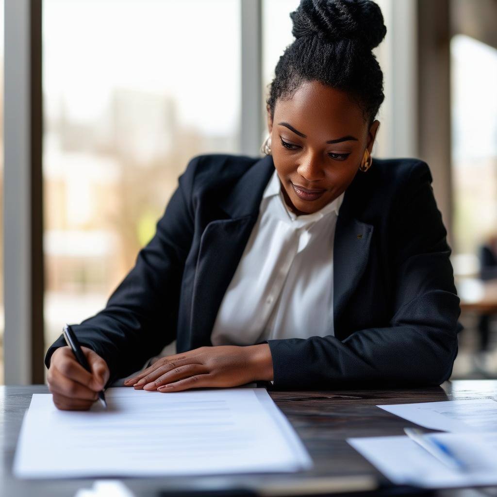 confident business decision maker signing a contract